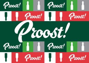 Grolsch kaartje A5 'Proost met beugels'