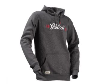 Grolsch hoodie in het grijs met logo op borst