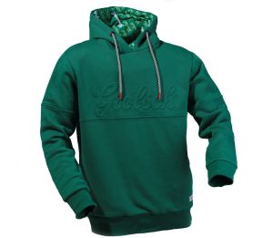 Groene Grolsch hoodie met logo op borst en logo in capuchon